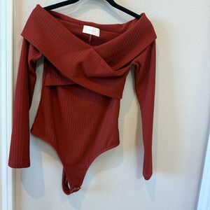 REVOLVE Capulet Off-Shoulder Rust Bodysuit